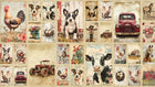 Devonstone Collection - Coops Farm Panel - Patchwork and Quilting Fabric from Brown's Craft Shed (Tags: Fabric Coops Farm cow Devonstone Collection farm animals farmhouse style panel rooster tractor )