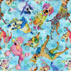 3 Wishes Fabric Connie Haley Raise The Woof Blue - Patchwork and Quilting Fabric from Brown's Craft Shed (Tags: Fabric 3 Wishes Fabric animal art print colourful Connie Haley dog toss dogs novelty patchwork pet playful quilting whimsical )
