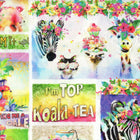 3 Wishes Fabric - Party Animals by Connie Haley - Patchwork and Quilting Fabric from Brown's Craft Shed (Tags: Fabric 3 Wishes Fabric animal animals children Connie Haley Floral giraffe koala novelty panel Party Animals playful whimsical zebra )