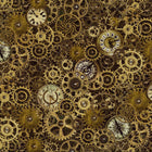 In The Beginning Fabrics - Steampunk Menagerie by Jason Yenter - Patchwork and Quilting Fabric from Brown's Craft Shed (Tags: Fabric Brown clocks cogs compass cream gears gold industrial Jason Yenter mechanical novelty steampunk Steampunk Menagerie vintage )