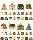 Moda Fabrics - Quaint Cottage Panel by Gingiber - Patchwork and Quilting Fabric from Brown's Craft Shed (Tags: Fabric cottagecore cottages folk art Gingiber houses Moda Fabrics panel whimsical quilt panel )