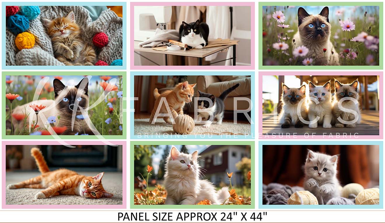 KK Fabrics Purrfect Stitches Panel (24")