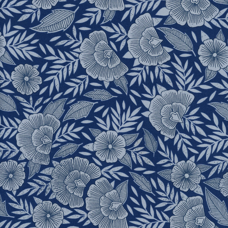 Moda Flower Press by Katharine Watson - Patchwork and Quilting Fabric from Brown's Craft Shed (Tags: Fabric Floral Flower Press Katharine Watson Leaves Moda )