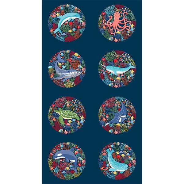 Makower - Deep Blue Sea Panel - Patchwork and Quilting Fabric from Brown's Craft Shed (Tags: Fabric )