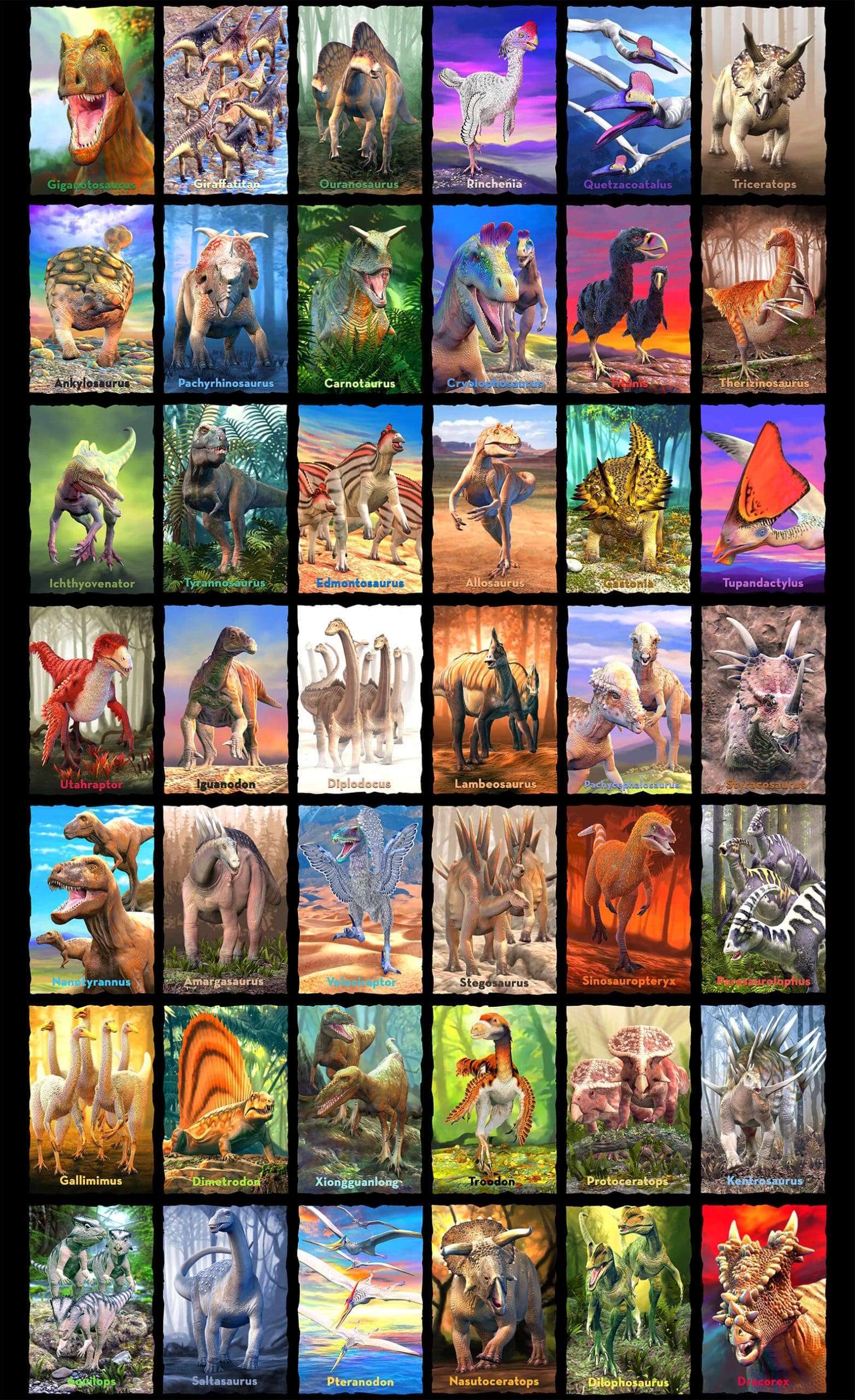 Blank Quilting Co. - Tyranno Chorus Dinosaur Block Panel - Patchwork and Quilting Fabric from Brown's Craft Shed (Tags: Fabric Blank Quilting Co dinosaur panel dinosaurs kids fabric panel prehistoric )