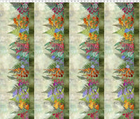 In The Beginning Fabrics - Halycon by Jason Yenter - Border Print - Patchwork and Quilting Fabric from Brown's Craft Shed (Tags: Fabric border print botanical fern green Halycon Jason Yenter multicolour )