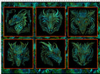 In The Beginning Fabrics: Dragons - Emerald Reign Panel - Patchwork and Quilting Fabric from Brown's Craft Shed (Tags: Fabric dragon emerald fantasy mystical panel teal )