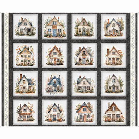 QT Fabrics Home Sweet Home Panel - Patchwork and Quilting Fabric from Brown's Craft Shed (Tags: Fabric panel )