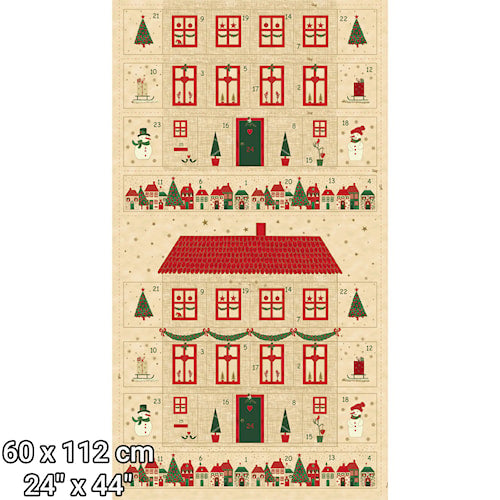 Stoffabrics We Love Christmas - Patchwork and Quilting Fabric from Brown's Craft Shed (Tags: Fabric children christmas festive green holiday metallic novelty panel red village whimsical )