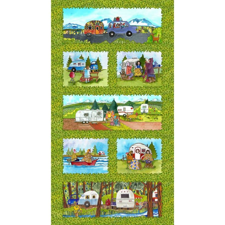 Maywood Studio Quilter's Road Trip Panel by Kathy Deggendorfer - Patchwork and Quilting Fabric from Brown's Craft Shed (Tags: Fabric )