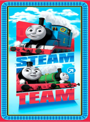 QT Fabrics Thomas the Tank Engine: Steam Team Express Panel (Royal Blue) - Patchwork and Quilting Fabric from Brown's Craft Shed (Tags: Fabric children Children’s Fabric panel QT Fabrics Thomas the Tank Engine )
