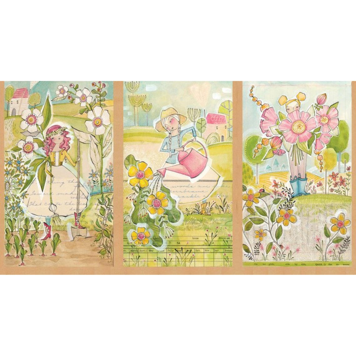 Blend Garden Girls Panel by Cori Dantini - Patchwork and Quilting Fabric from Brown's Craft Shed (Tags: Fabric )
