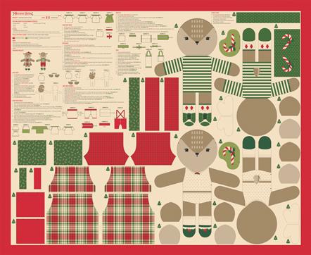 Moda Holiday Cheer Panel - Patchwork and Quilting Fabric from Brown's Craft Shed (Tags: Fabric Holiday Cheer Moda panel Red Green )