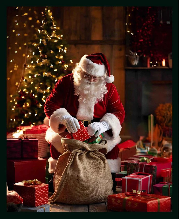 KK Fabrics - Santa In Oz by Milvale Design Studio - Patchwork and Quilting Fabric from Brown's Craft Shed (Tags: Fabric feature panel festive gifts green holiday KK Fabrics Milvale Design Studio panel red seasonal tree )