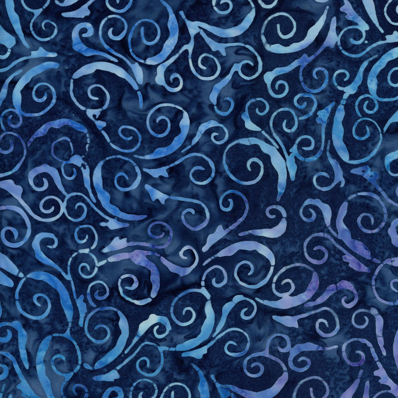 Ayu Batiks - Indigo Swirl Vine