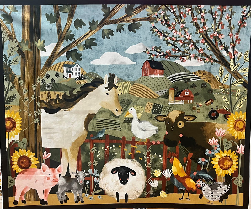 Blank Quilting Corporation Farm Country Panel - Patchwork and Quilting Fabric from Brown's Craft Shed (Tags: Fabric animal children novelty panel Western )