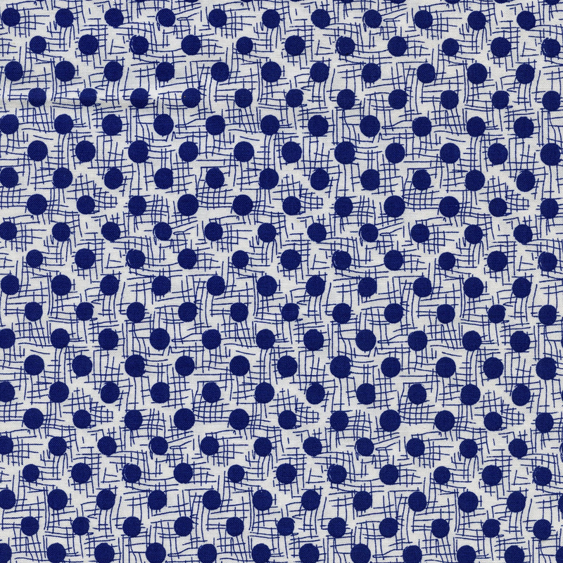 Blank Quilting Corp Blue Spots with Cross hatch - Patchwork and Quilting Fabric from Brown's Craft Shed (Tags: Fabric blue Spots )