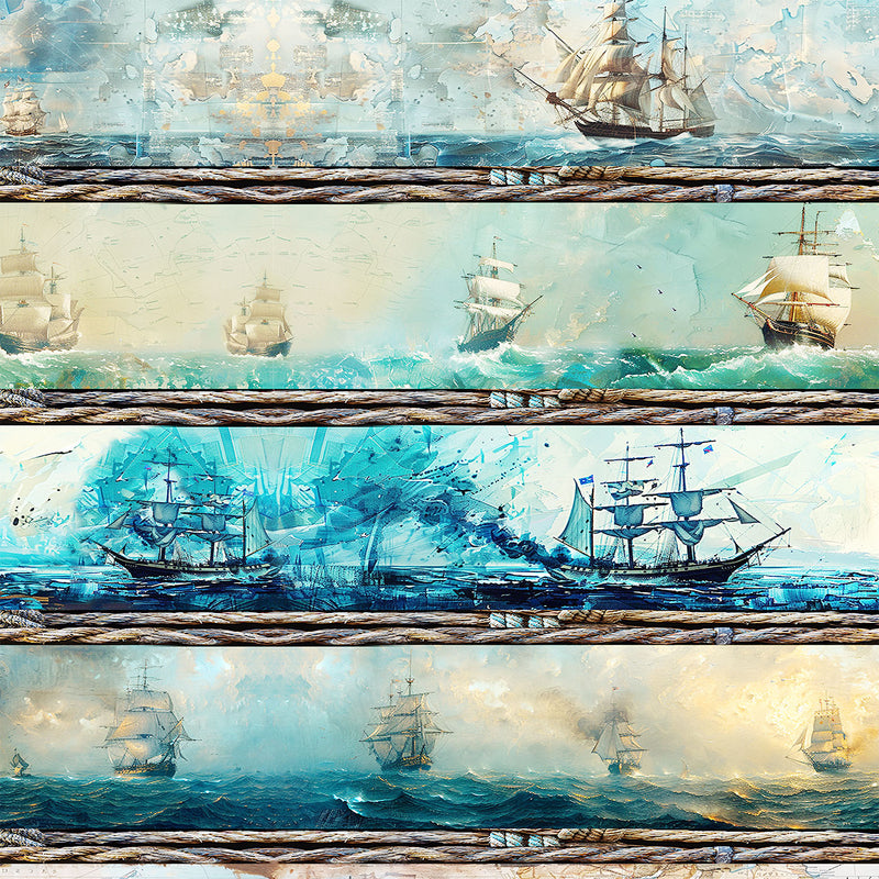 KK Fabrics Southern Voyage: Stripes by Milvale Design Studio - Patchwork and Quilting Fabric from Brown's Craft Shed (Tags: Fabric blue border coastal nautical ocean ships Stripes water )