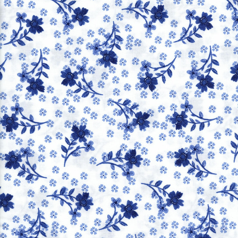 Clothworks Blue Floral - Patchwork and Quilting Fabric from Brown's Craft Shed (Tags: Fabric blue Floral )