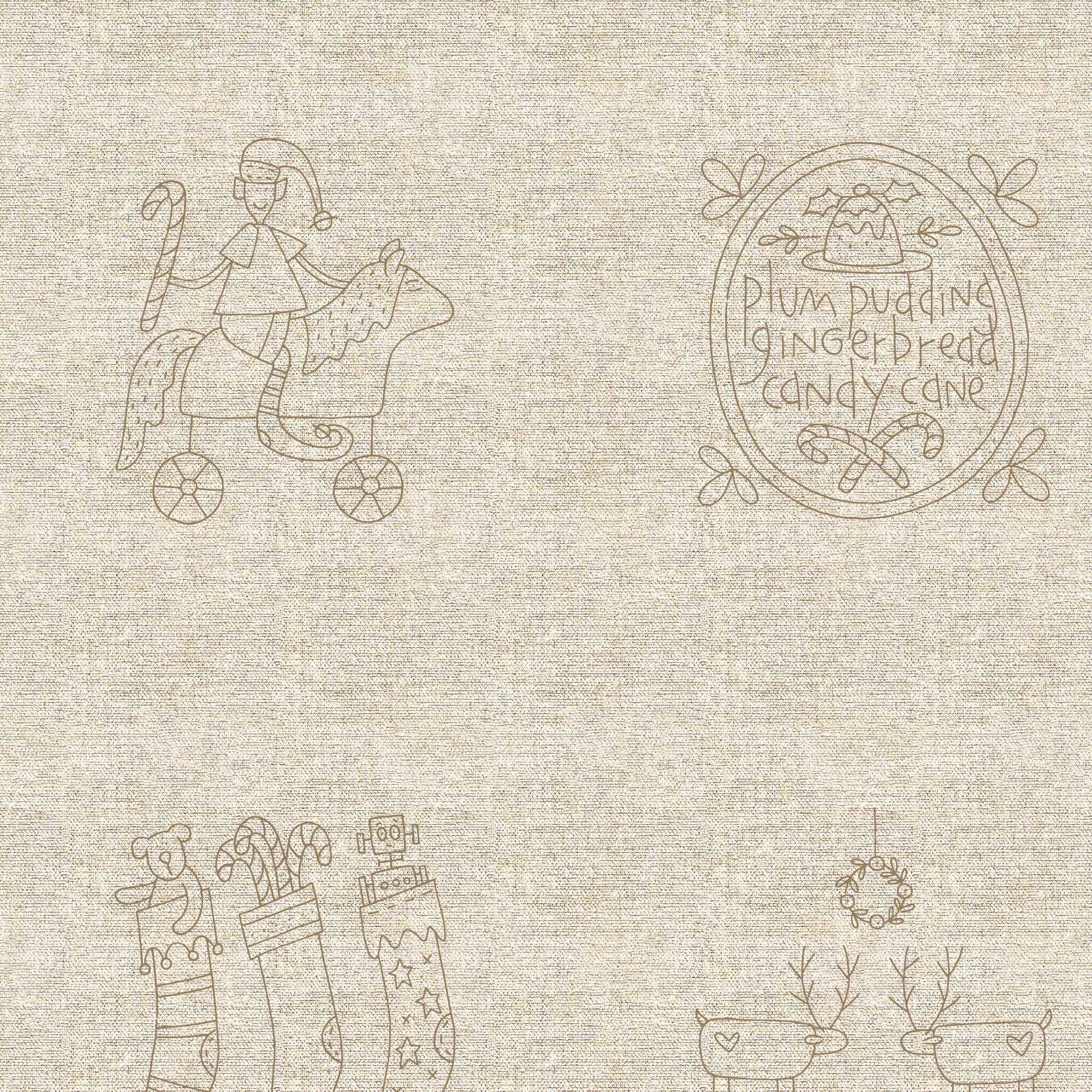 Devonstone Collection - Make Ready for Christmas Stitchery Panel by Natalie Bird from The Birdhouse - Patchwork and Quilting Fabric from Brown's Craft Shed (Tags: Fabric christmas Neutral panel The Birdhouse )
