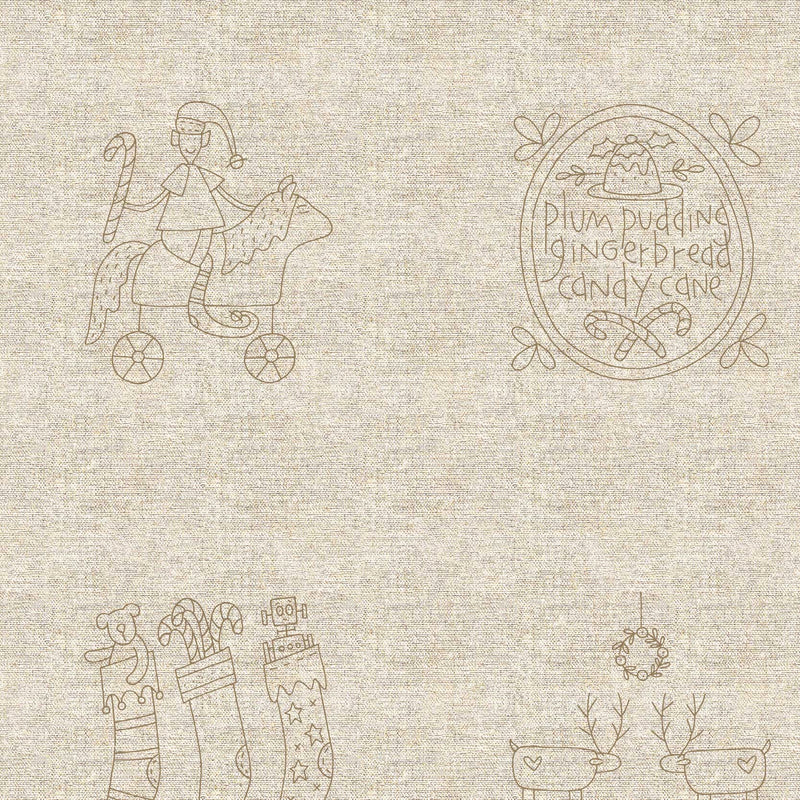 Devonstone Collection - Make Ready for Christmas Stitchery Panel by Natalie Bird from The Birdhouse - Patchwork and Quilting Fabric from Brown's Craft Shed (Tags: Fabric christmas Neutral panel The Birdhouse )