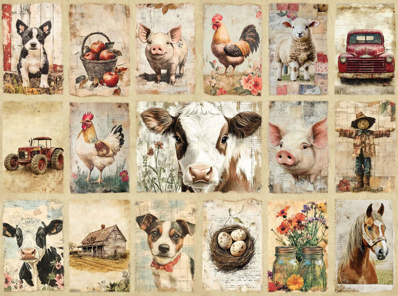Devonstone Collection - Coops Farm Panel - Patchwork and Quilting Fabric from Brown's Craft Shed (Tags: Fabric chicken Coops Farm country farmhouse cow Devonstone Collection farm animals panel panel fabric pig rustic sheep vintage tractor )