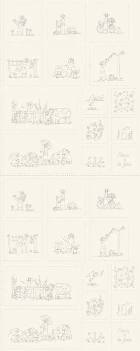 Devonstone Collection Stitchery - Sidonie à la ferme Panel by Veronique's Quilt Designs - Patchwork and Quilting Fabric from Brown's Craft Shed (Tags: Fabric animals Devonstone Collection embroidery embroidery panel farm animals farmhouse French country panel stitchery panel Veronique's Quilt Designs )