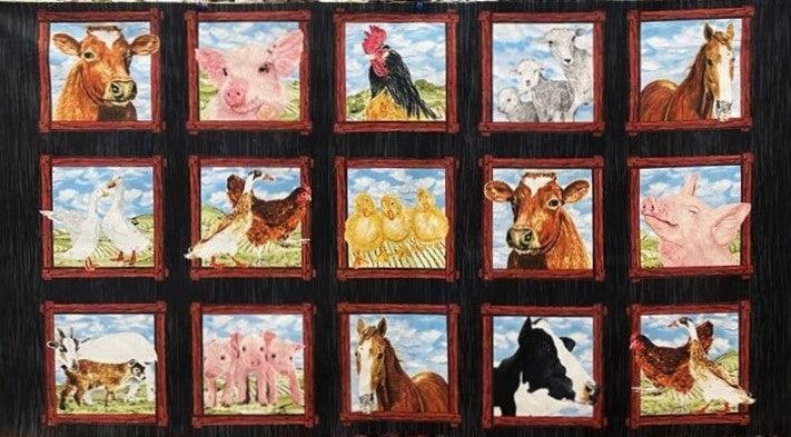 Exclusively Quilters Down On The Farm Panel - Patchwork and Quilting Fabric from Brown's Craft Shed (Tags: Fabric panel )