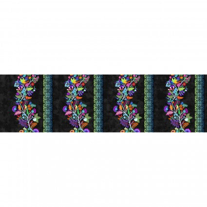 Teapot Sampler from In The Beginning Fabrics - Patchwork and Quilting Fabric from Brown's Craft Shed (Tags: Fabric birds border colourful feature print flowers multi nature panel stripe stripe Teapot Sampler vibrant )