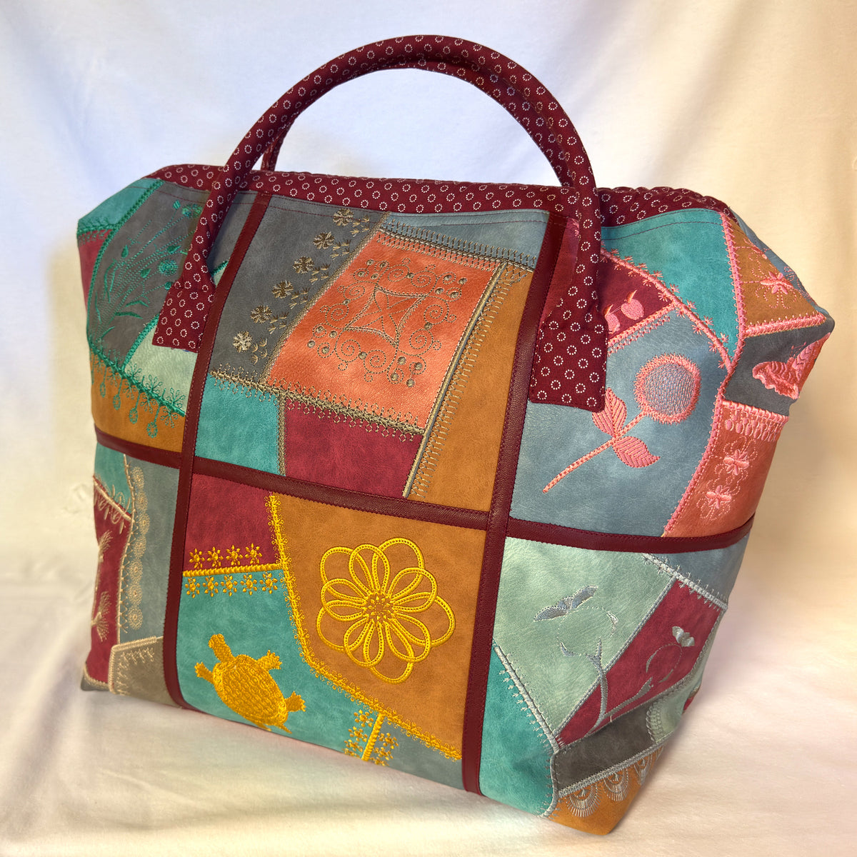 Patchwork Suede - One of a Kind Handmade Bag by Betty - Patchwork and Quilting Fabric from Brown's Craft Shed (Tags: Fabric )