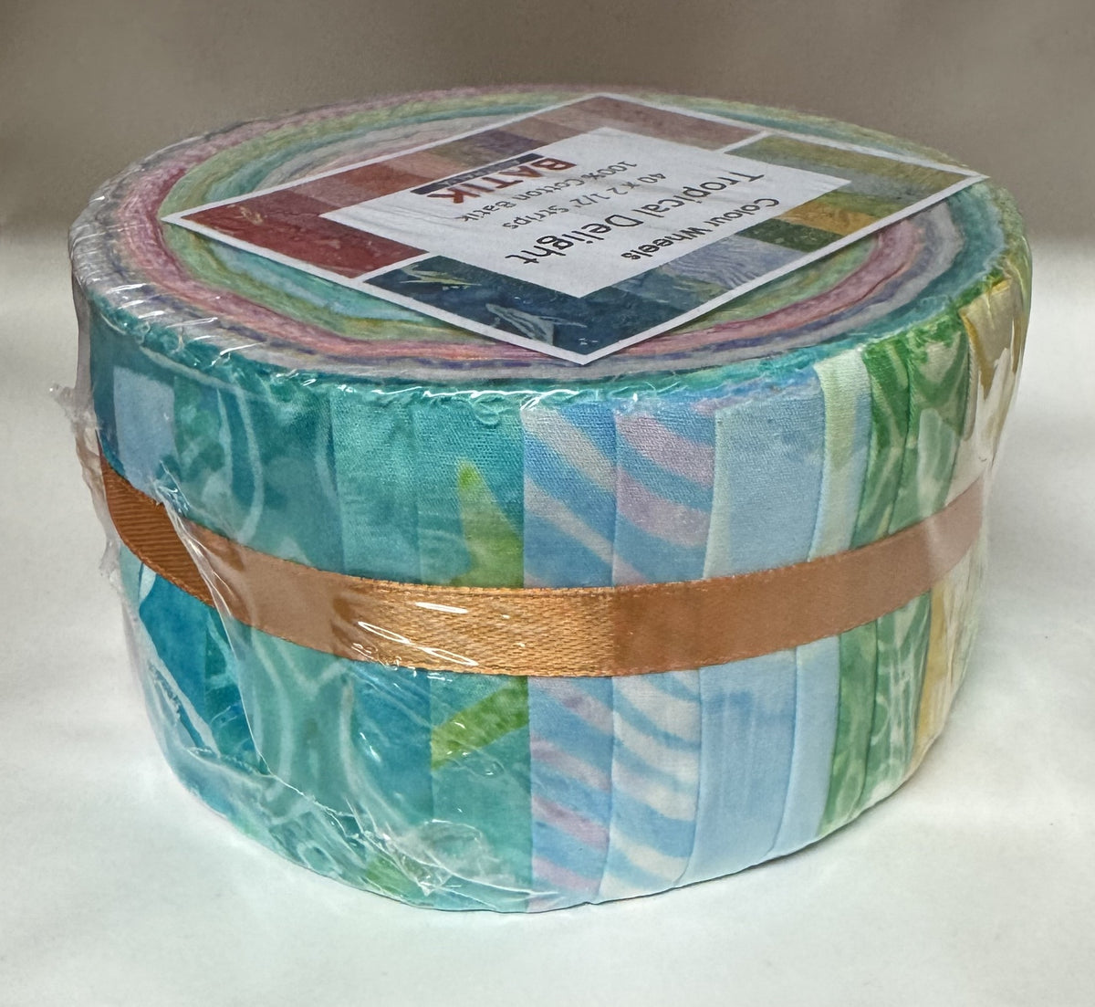 Batik Australia - Tropical Delight Jelly Roll - Patchwork and Quilting Fabric from Brown's Craft Shed (Tags: Fabric 2.5 inch strips baby quilt fabric batik fabric coastal batik colour wheels hand dyed batik pastel batik quilting precut sewing supplies soft colours spring palette strip roll tropical delight tropical print wave print )