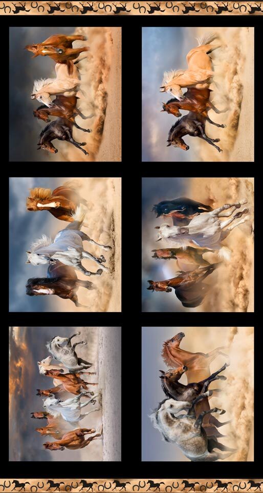 Kennard & Kennard Brumbies Designed by Somethings Country - Patchwork and Quilting Fabric from Brown's Craft Shed (Tags: Fabric animal animals cream horse majestic nature orange outback panel photographic quilting specialty statement piece Western white wildlife )