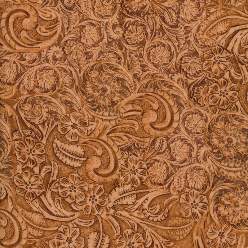 Kenard & Kenard Fabrics Tooled Leather - Patchwork and Quilting Fabric from Brown's Craft Shed (Tags: Fabric Brown Western )