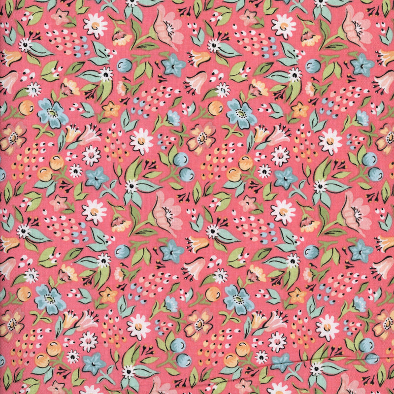 Lloyd Curzon Garden Party - Patchwork and Quilting Fabric from Brown's Craft Shed (Tags: Fabric Floral garden pink )