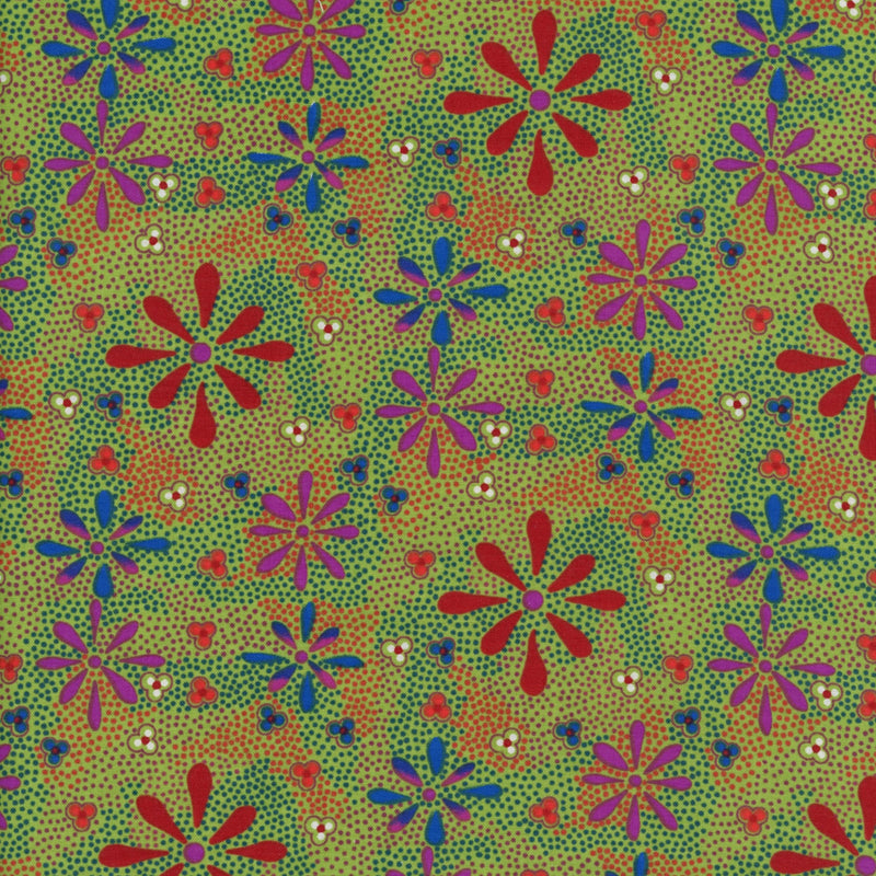 M&S Textiles Australia Flowers In The Desert Green - Patchwork and Quilting Fabric from Brown's Craft Shed (Tags: Fabric australiana )