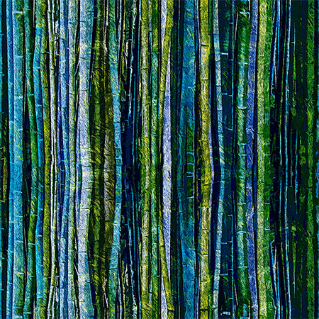KK Fabrics Fabulously Froggy: Bamboo Blue by De Gillett Cox - Patchwork and Quilting Fabric from Brown's Craft Shed (Tags: Fabric bamboo blue green lines nature plants textures )