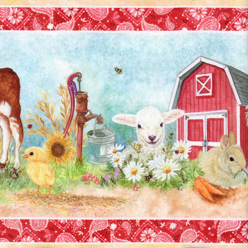 P&B Boutique Barnyard Babies - Patchwork and Quilting Fabric from Brown's Craft Shed (Tags: Fabric animal children panel Western )