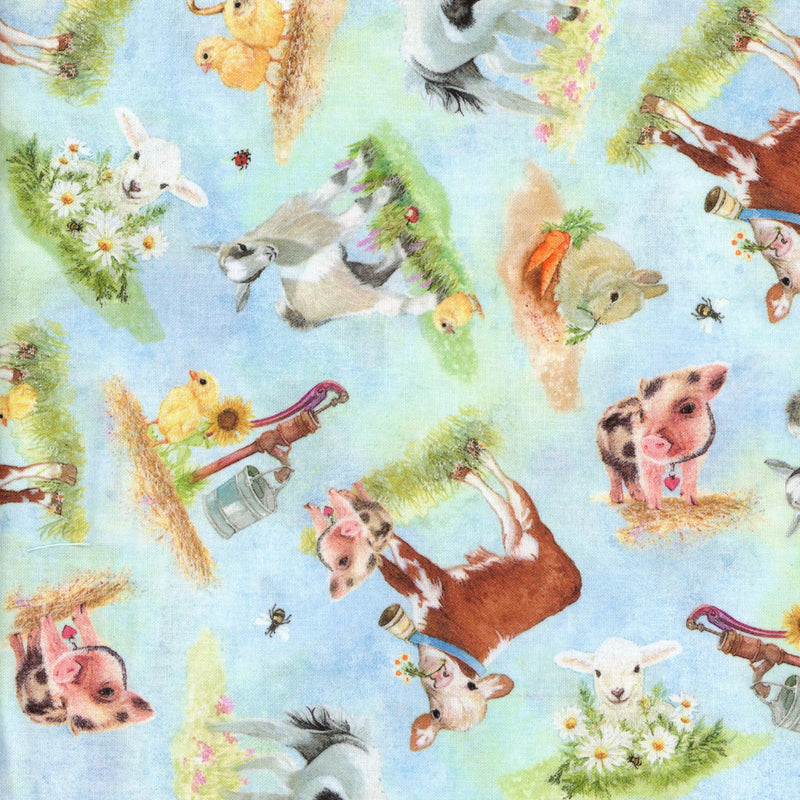 P&B Boutique Barnyard Babies - Patchwork and Quilting Fabric from Brown's Craft Shed (Tags: Fabric animal children panel )