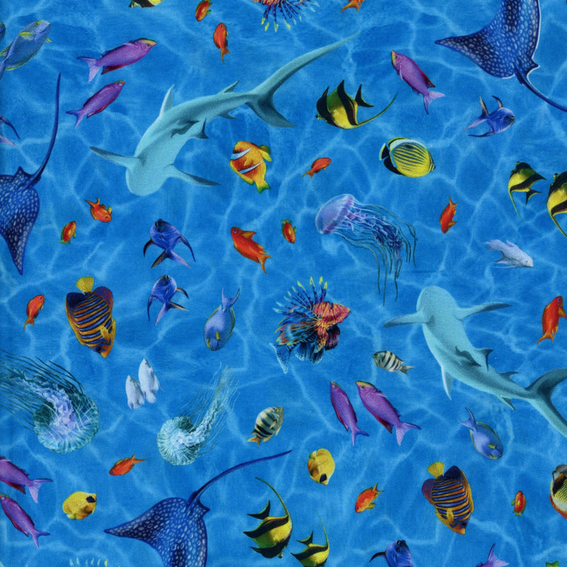 QT Quilting Fabrics Under The Sea - Patchwork and Quilting Fabric from Brown's Craft Shed (Tags: Fabric novelty panel )