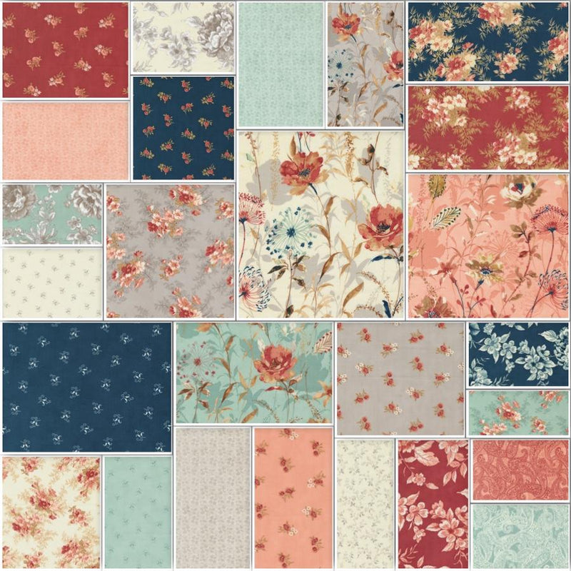 Moda Fabrics - Sandalwood F8 Bundle - Patchwork and Quilting Fabric from Brown's Craft Shed (Tags: Fabric 100% Cotton Fabric Australian Quilt Shop Botanical Fabric Coordinating Fabrics Cottagecore Fabric F8 Bundle Fat Eighth Bundle Moda Fabrics Moda Precuts Patchwork Fabric Precuts Quilter’s Stash Quilting Fabric Sandalwood Sewing Projects Vintage Style Fabric )