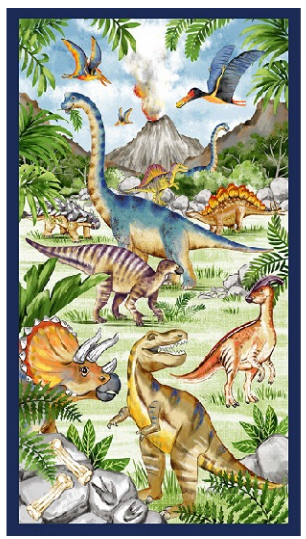 Kenard & Kenard Fabrics Dinosaurs! Dinosaurs! Panel