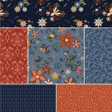 Riley Blake Designs Curated Blooms by Judi Madsen Fabric Pack - Patchwork and Quilting Fabric from Brown's Craft Shed (Tags: Fabric 10 inch squares autumn palette fabric Curated Blooms floral quilting fabric Judi Madsen layer cake fabric pre-cut quilting cotton Riley Blake Designs )