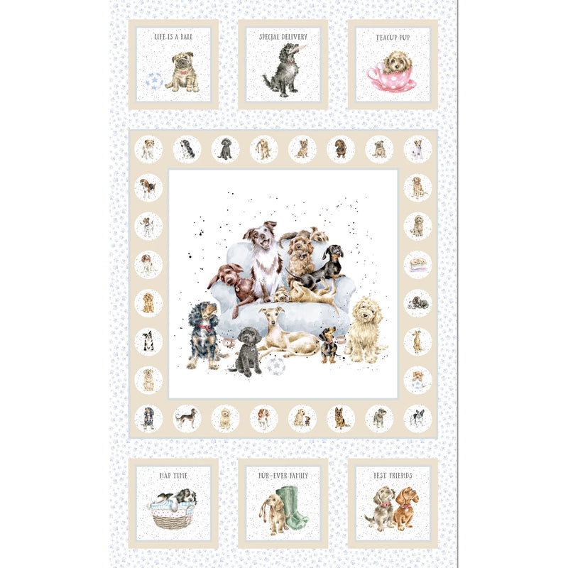 Maywood Studio Whiskers & Paws Panel by Hannah Dale of Wrendale Designs - Patchwork and Quilting Fabric from Brown's Craft Shed (Tags: Fabric animals dogs Hannah Dale Maywood Studio nature novelty panel patchwork pets quilting whimsical )