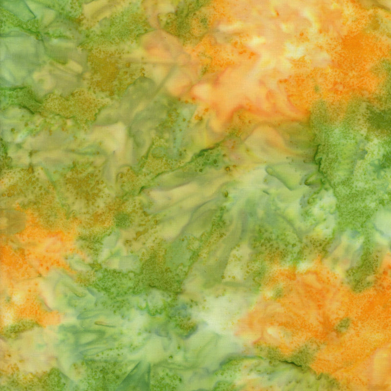 Ayu Batiks - Sunlit Meadow - Patchwork and Quilting Fabric from Brown's Craft Shed (Tags: Fabric abstract batik blender blenders garden green marble nature orange pastel spring textures tonal watercolour )