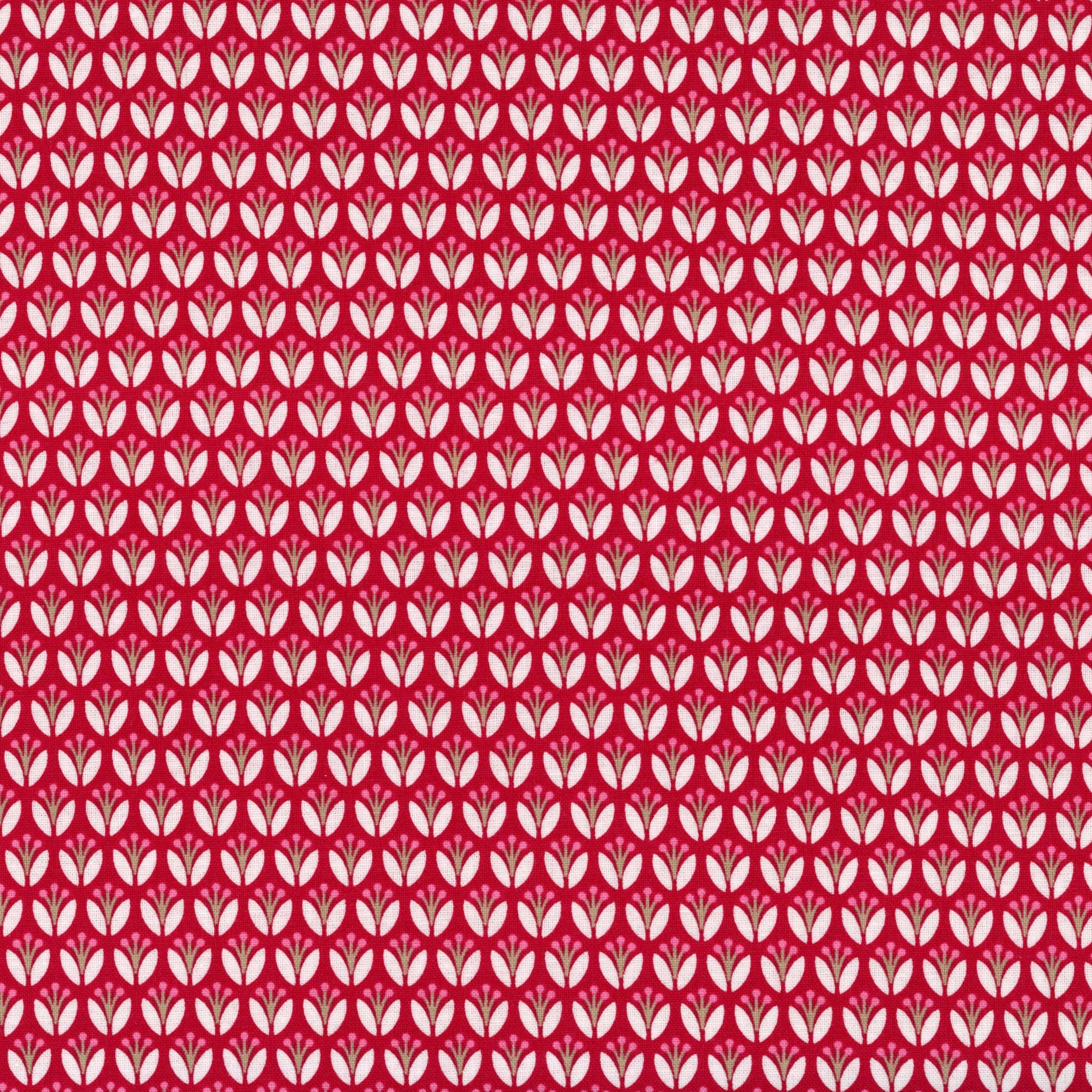 Gutermann Ring a Roses - Patchwork and Quilting Fabric from Brown's Craft Shed (Tags: Fabric Floral flowers garden Gutermann patterns playful red Ring a Roses whimsical white )