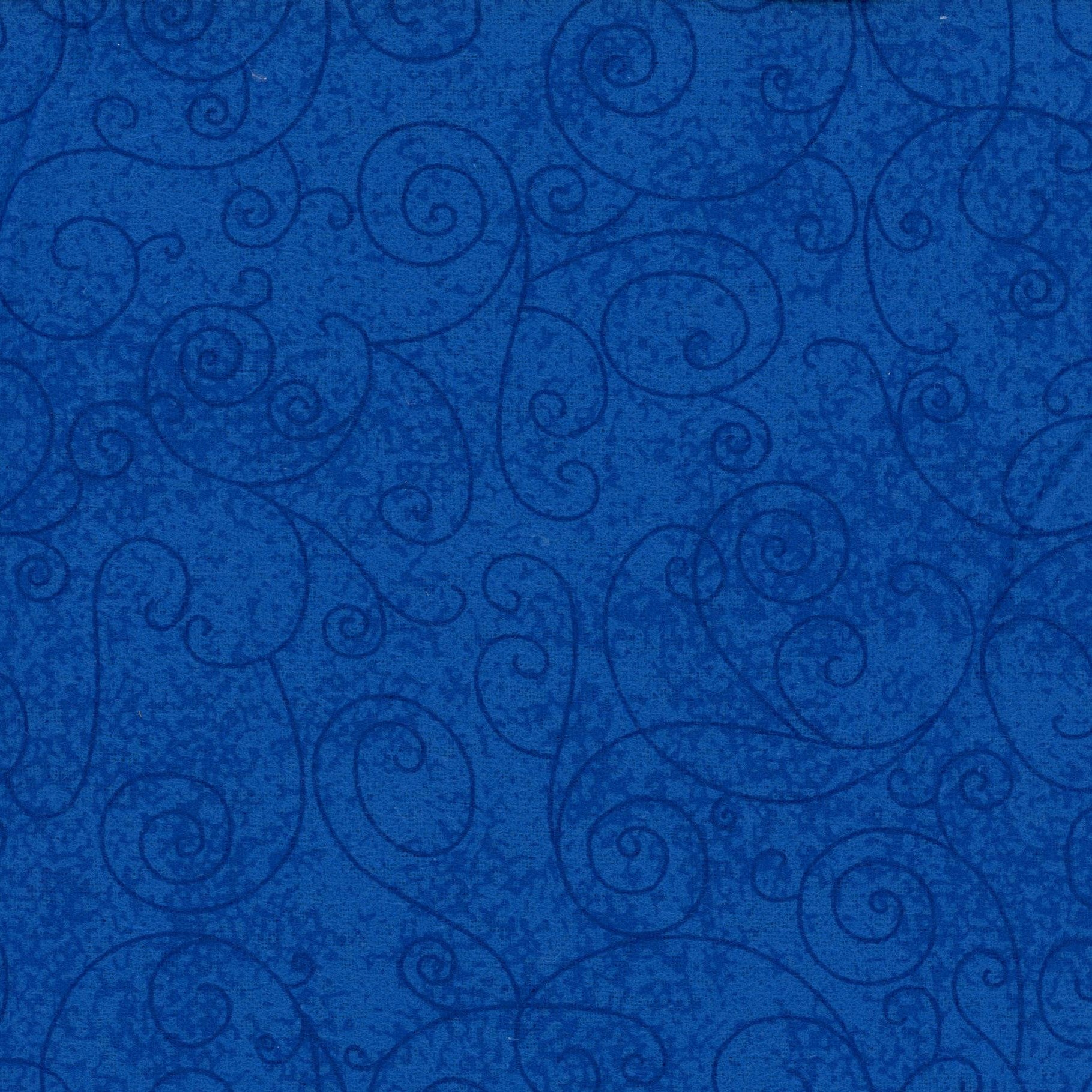 Flannelette Backing - Blue - Patchwork and Quilting Fabric from Brown's Craft Shed (Tags: Fabric backing blender blue cosy Flannelette Backing navy scroll swirls textured tonal traditional )