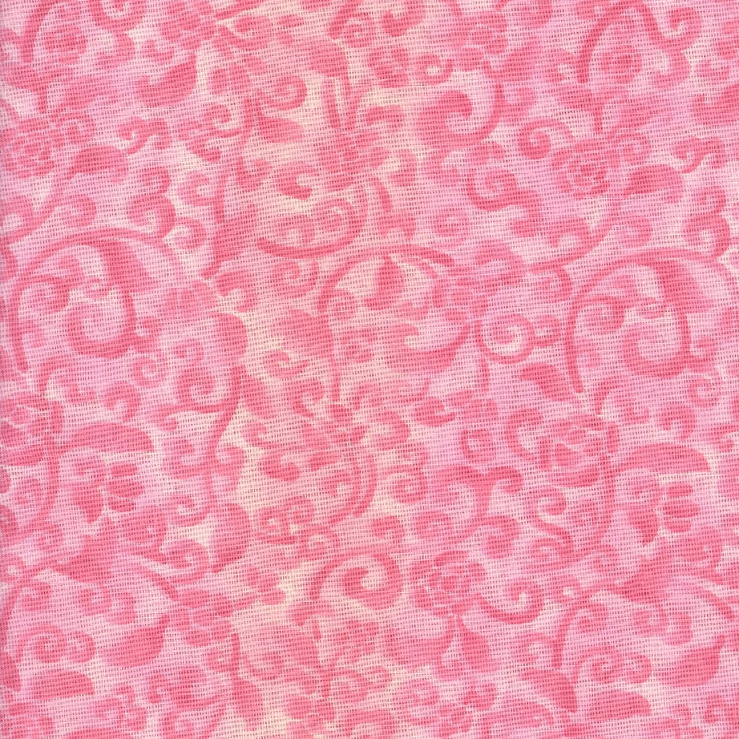 Blush Scroll Garden - Patchwork and Quilting Fabric from Brown's Craft Shed (Tags: Fabric backing blush elegant Floral pink quilt backing romantic scroll soft pink textures tonal vines wide backing )