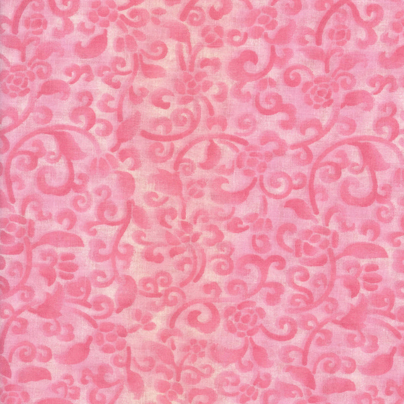 Blush Scroll Garden - Patchwork and Quilting Fabric from Brown's Craft Shed (Tags: Fabric backing blush elegant Floral pink quilt backing romantic scroll soft pink textures tonal vines wide backing )