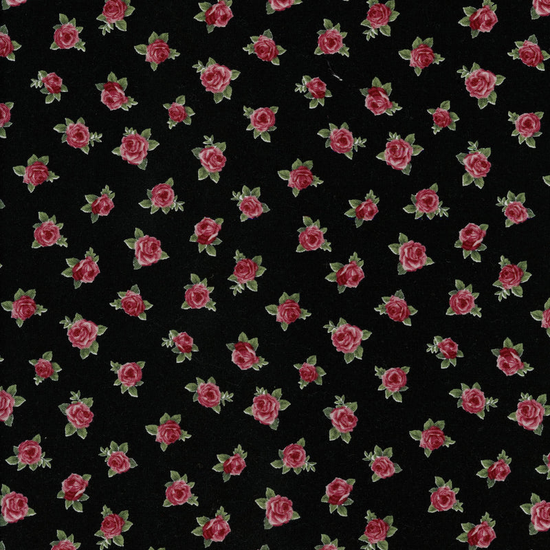 Stoffabrics Bella Rosa - Patchwork and Quilting Fabric from Brown's Craft Shed (Tags: Fabric Black craft elegant Floral garden patterns quilting romantic rosebuds roses )