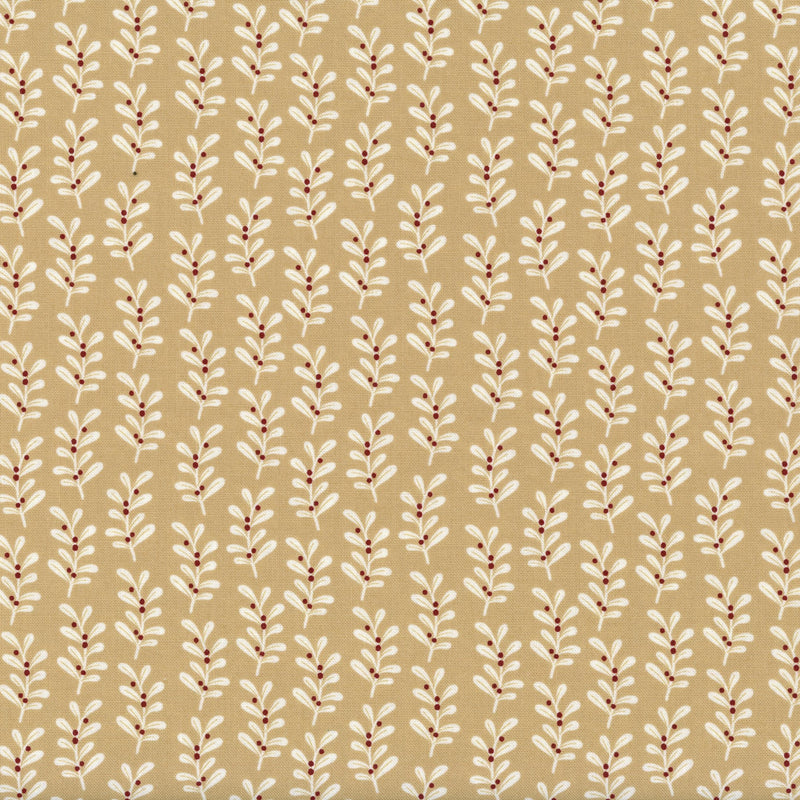 Moda Gingerbread Lane by Kiley Quilt Room - Patchwork and Quilting Fabric from Brown's Craft Shed (Tags: Fabric Christmas Fabric Cottage Style Gingerbread Lane Kiley Quilt Room Leaves Moda Fabrics Tan )